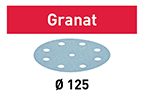Мат.шлиф. Granat P320, компл. из 100 шт. STF D125/9 P  320 GR 100X