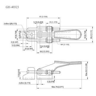 Зажим механический стягивающий защёлкивающийся усилие 163 кг GH-40323
